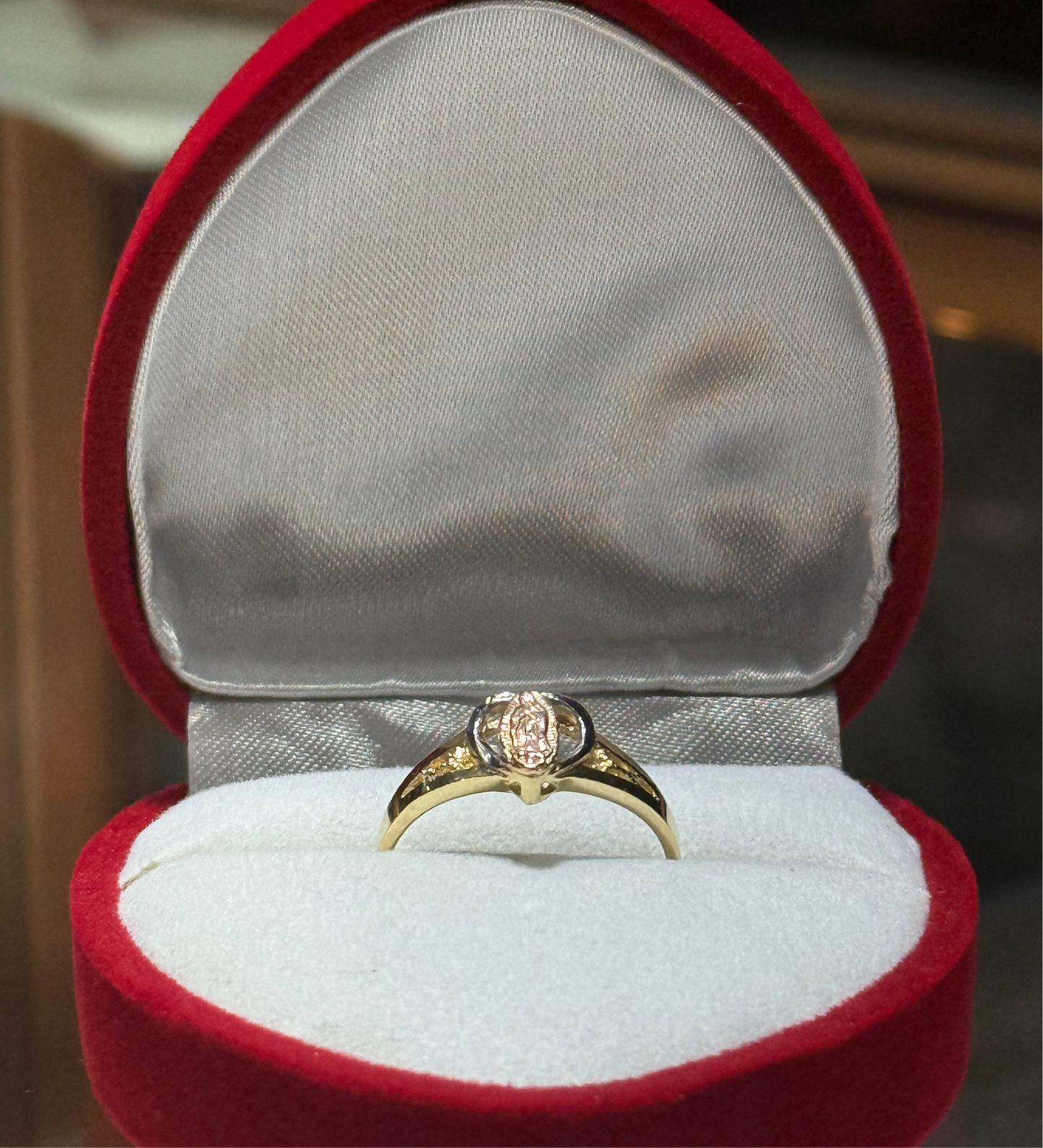 14k Heart Virgencita Ring
