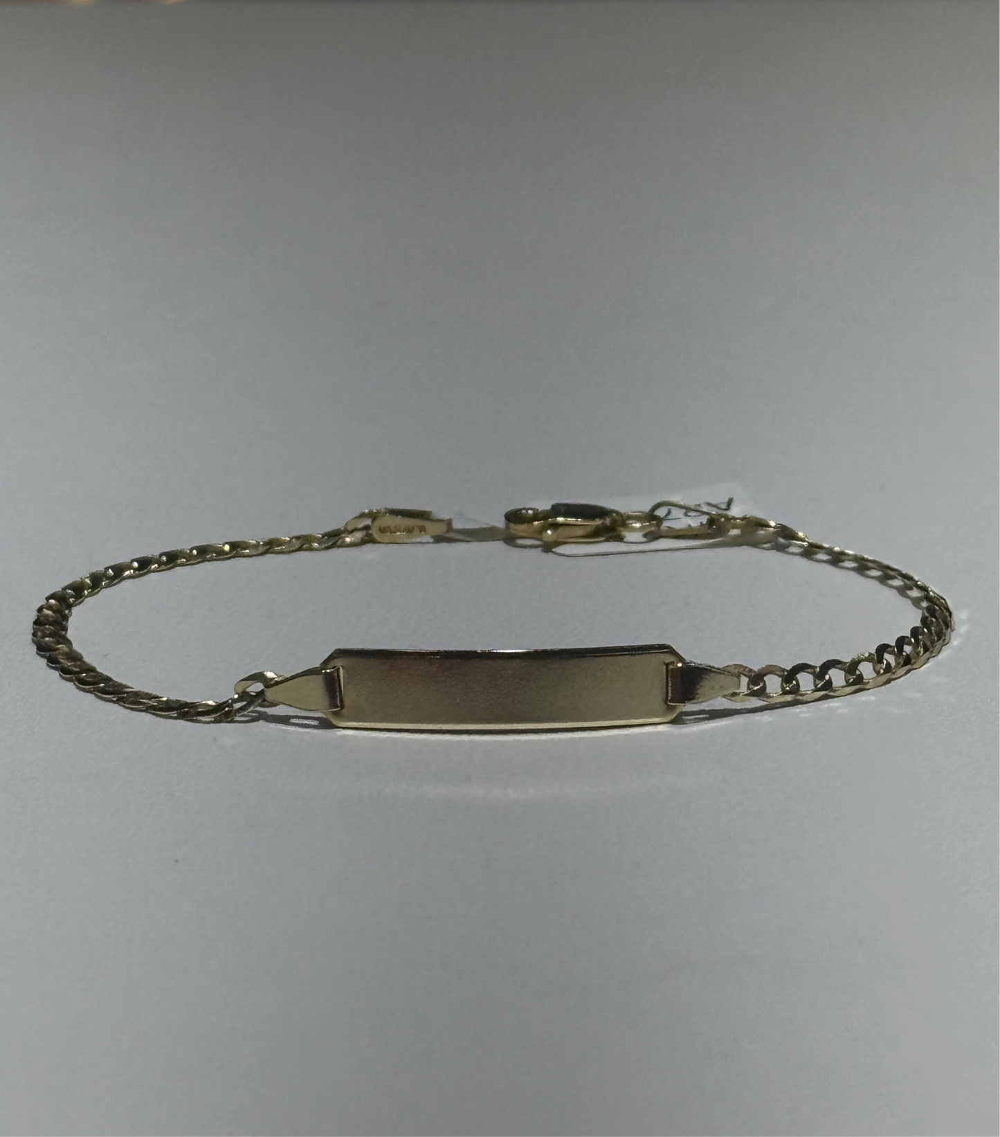 14k Solid ID Bracelet Cuban Link