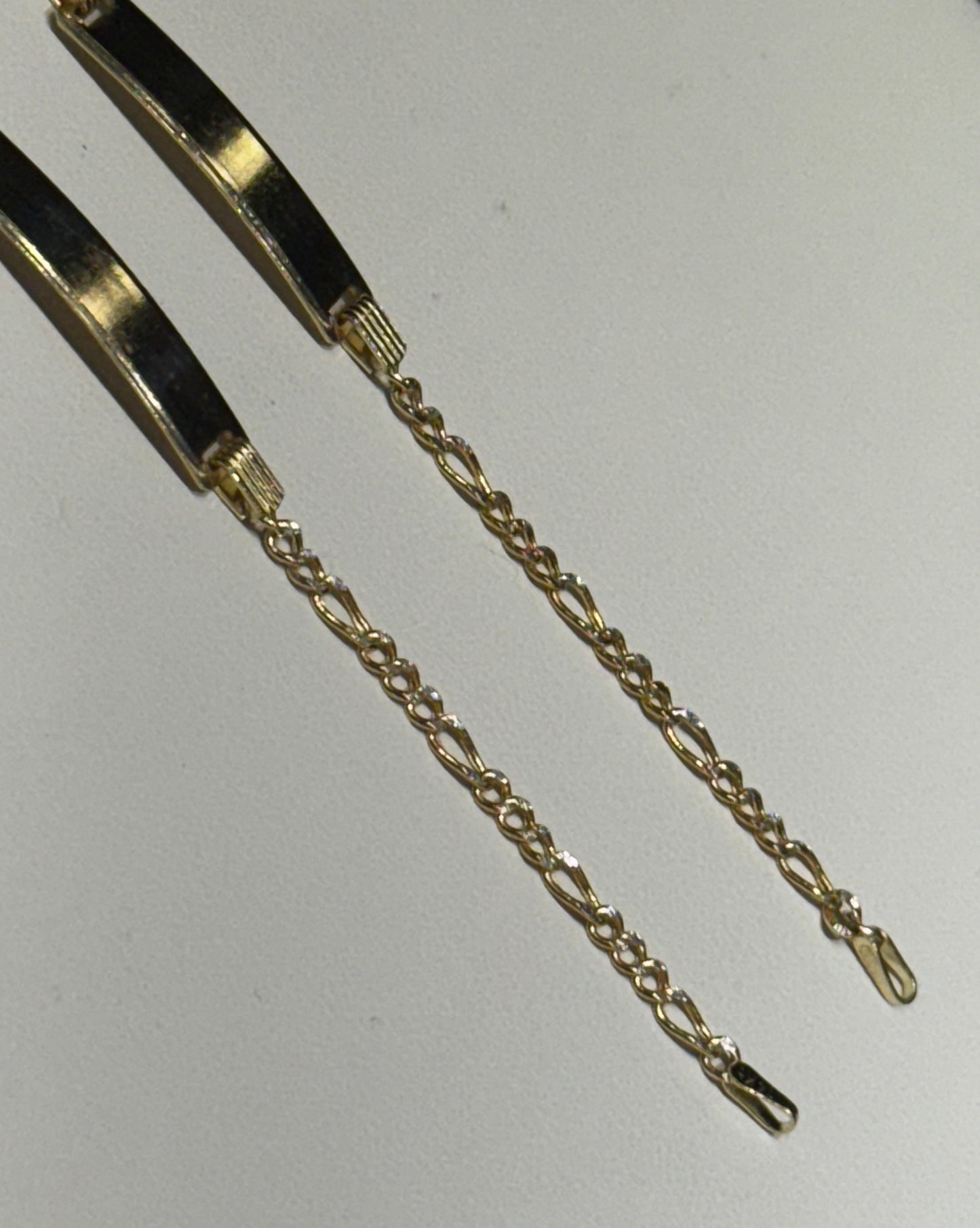 14k Baby ID Bracelet Fígaro with Diamond Cut
