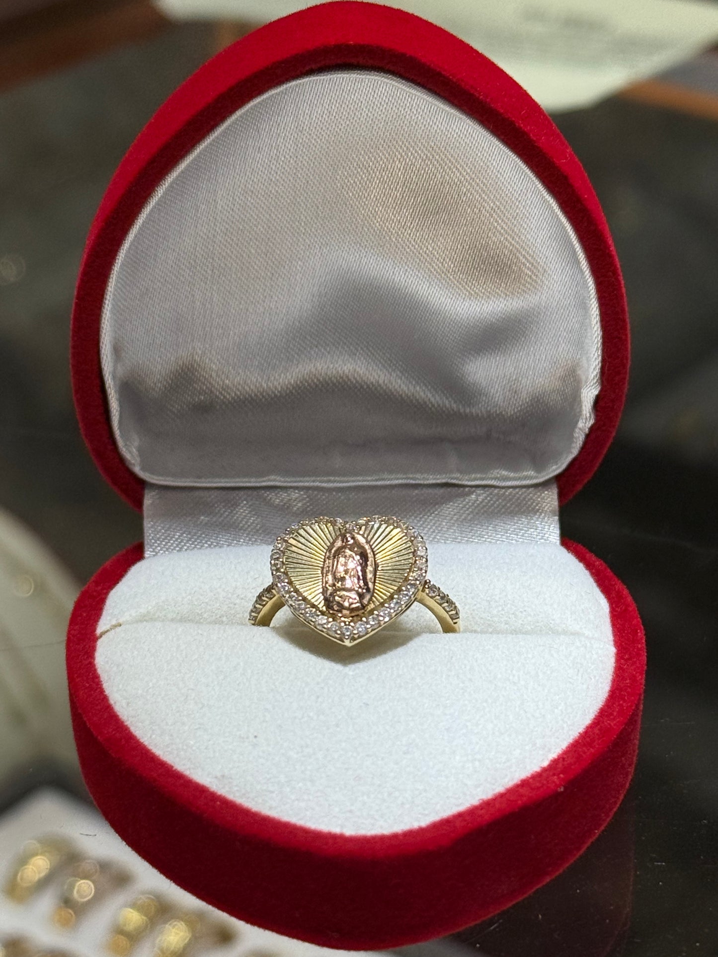14k Heart Virgencita Two Tone Ring
