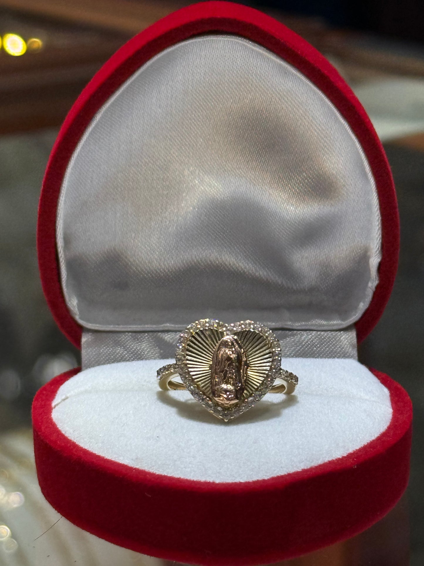 14k Heart Virgencita Two Tone Ring