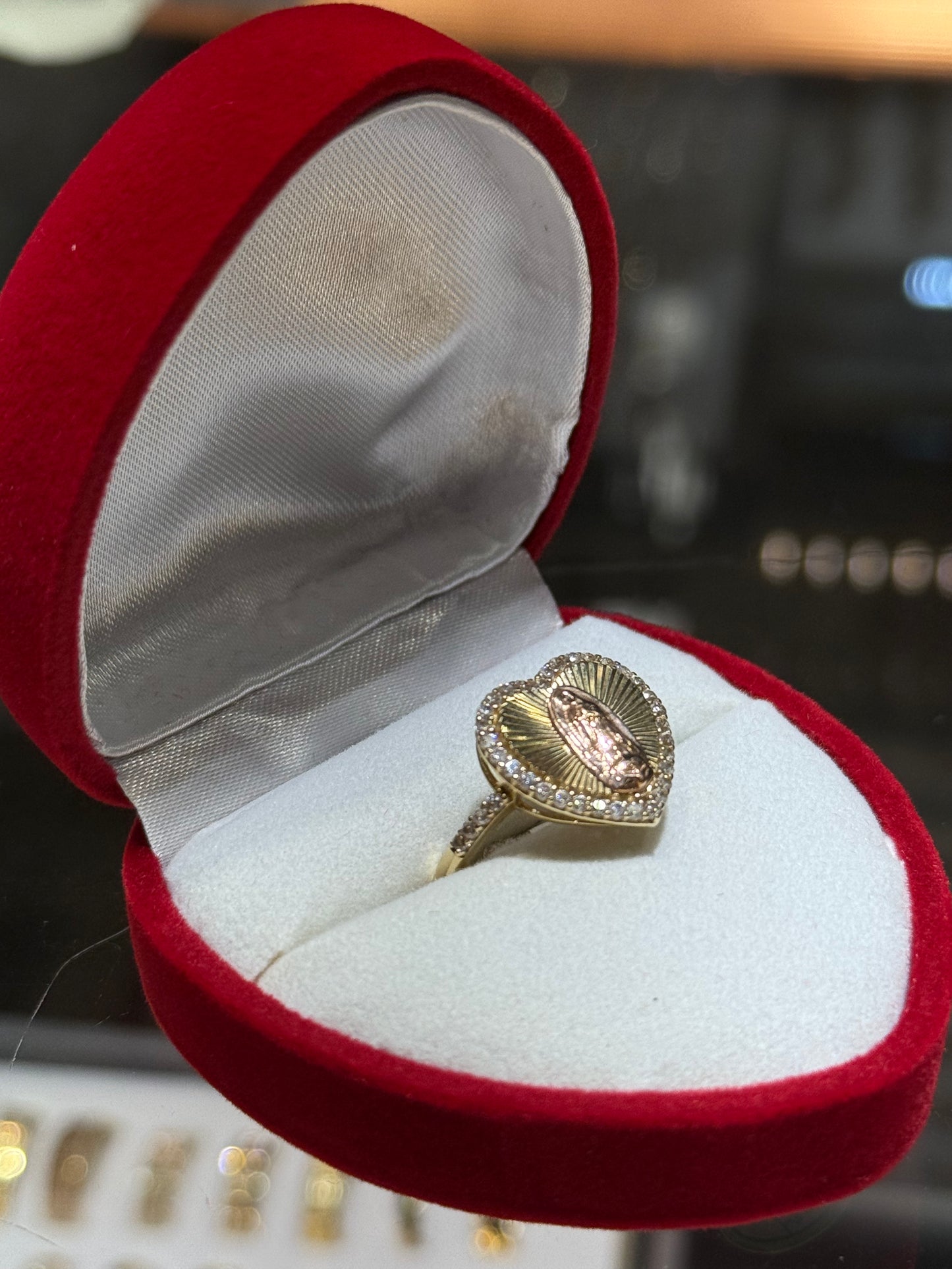 14k Heart Virgencita Two Tone Ring