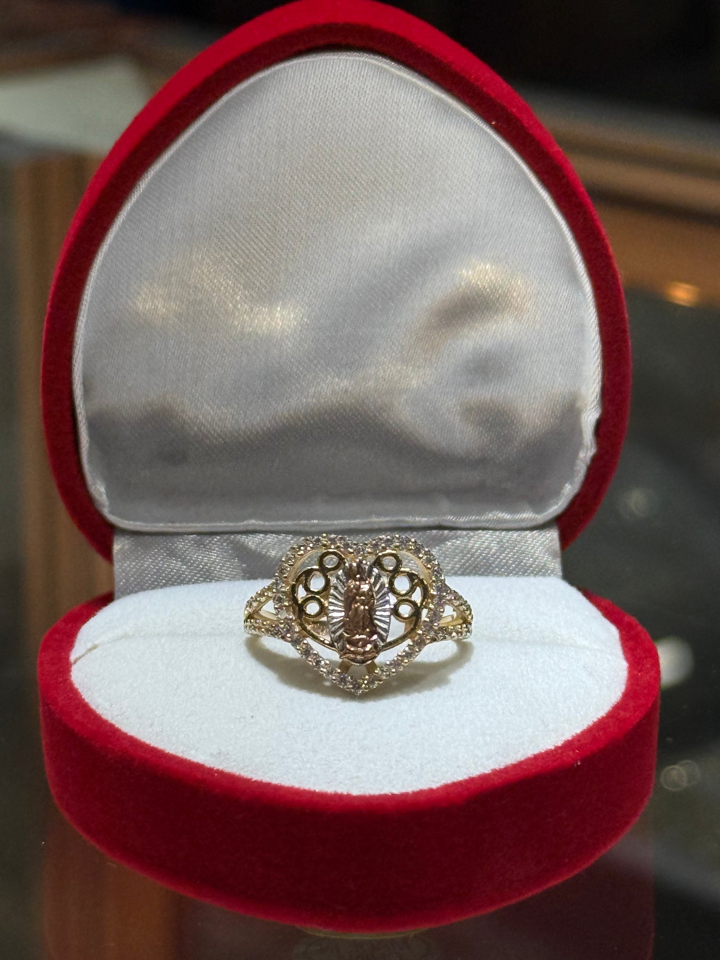 14k Heart Virgencita Ring