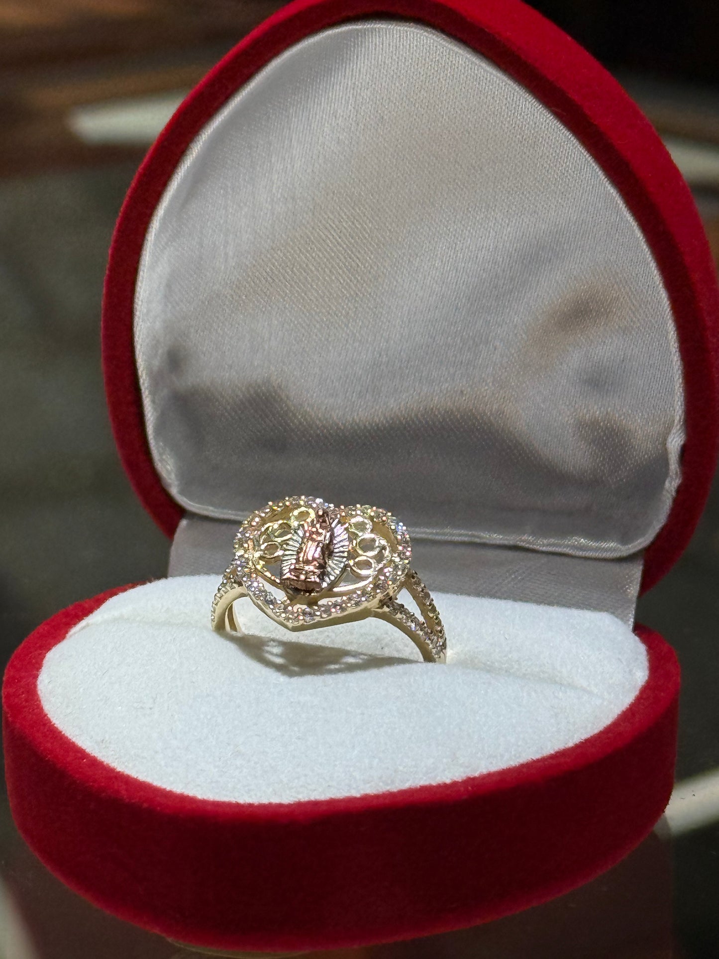14k Heart Virgencita Ring