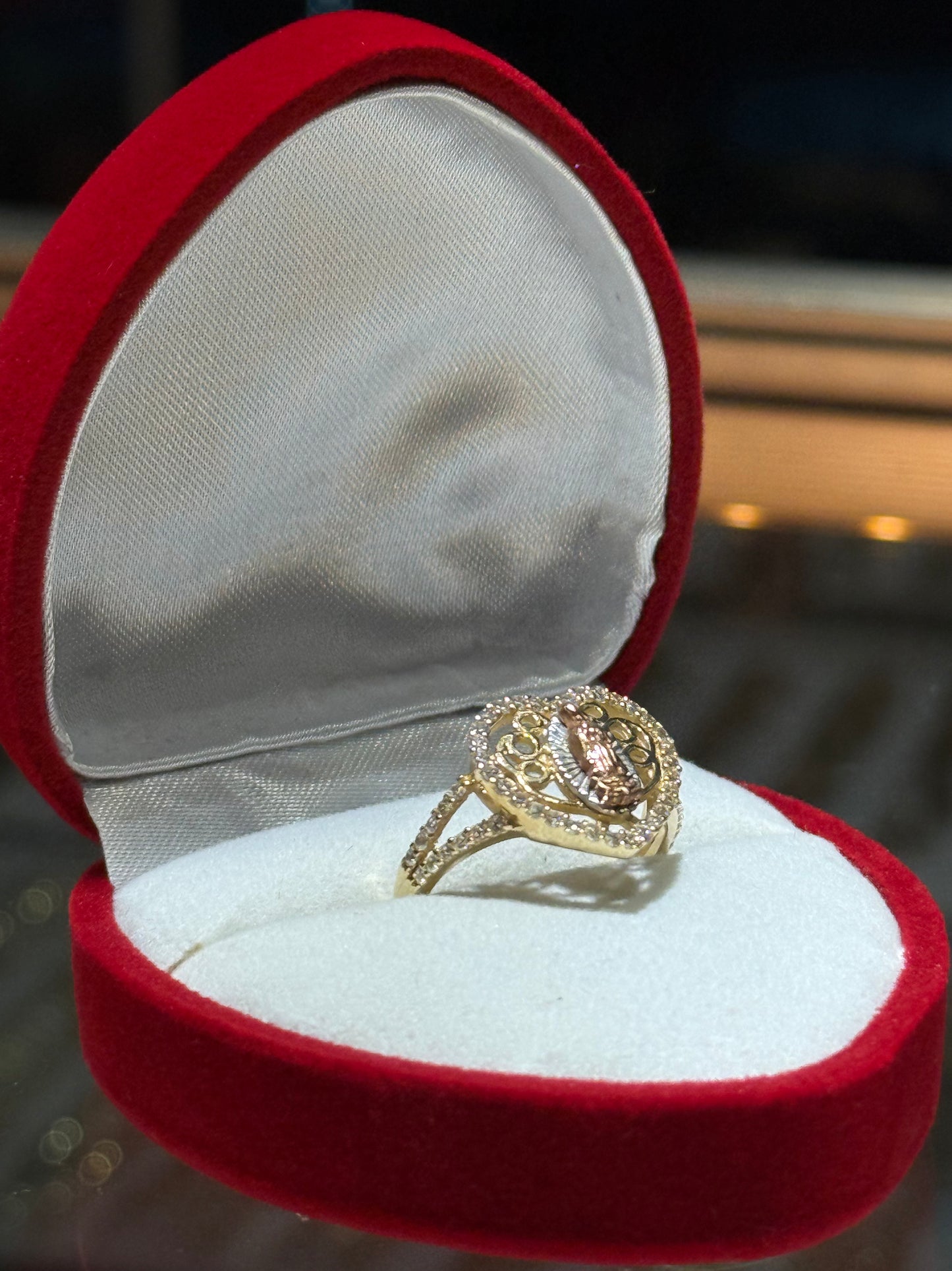 14k Heart Virgencita Ring