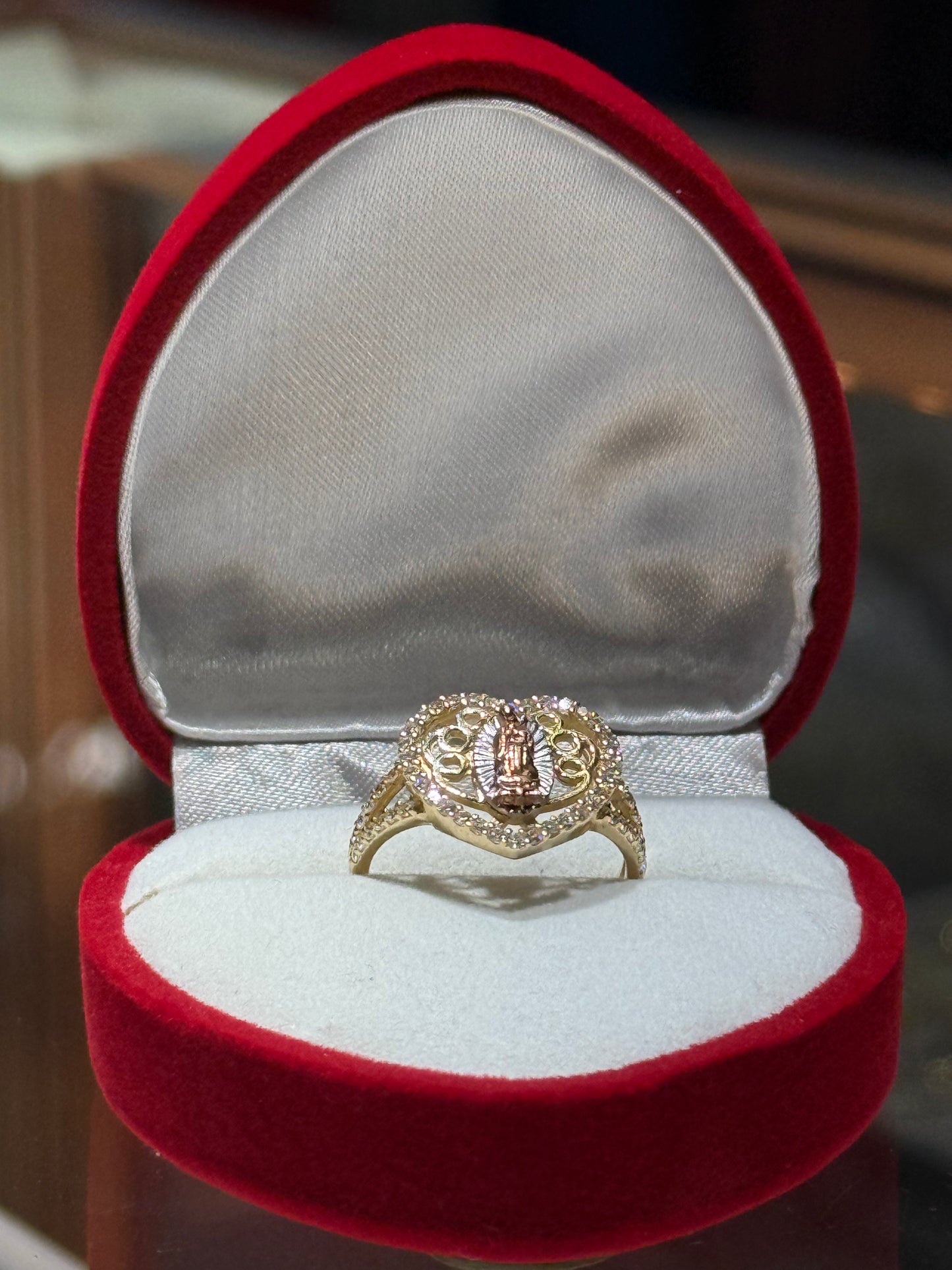 14k Heart Virgencita Ring