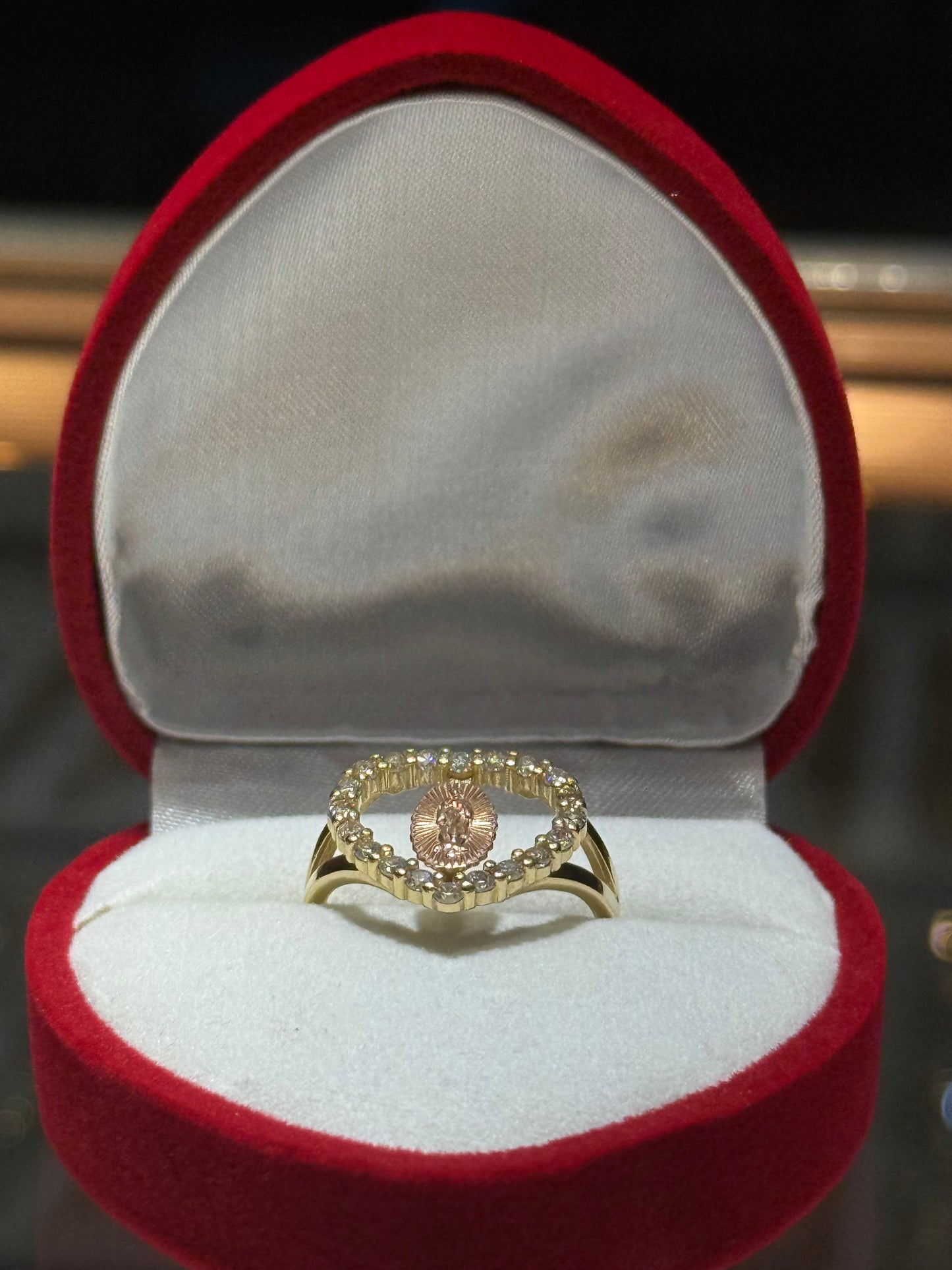 14k Virgencita Heart Ring