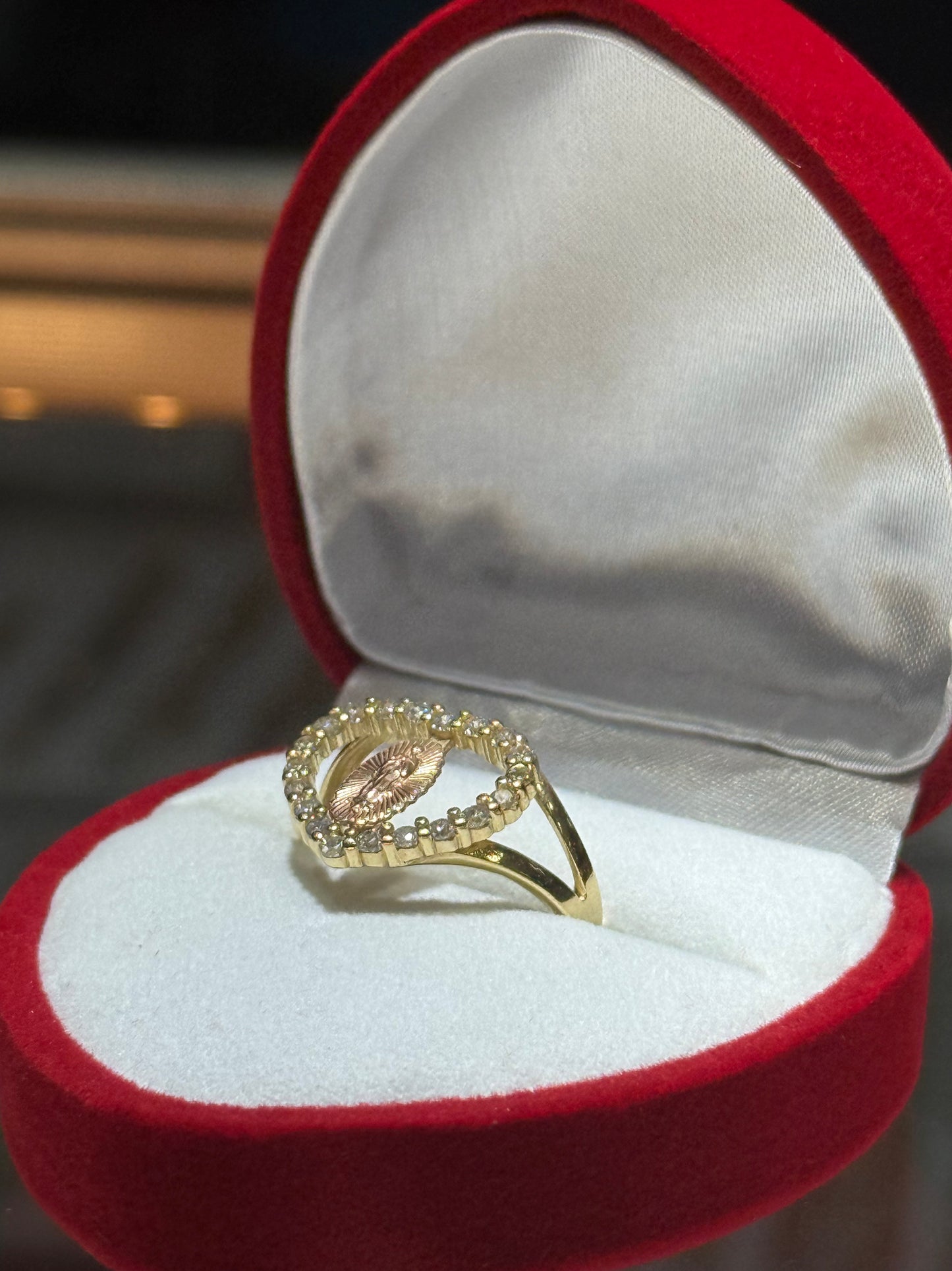 14k Virgencita Heart Ring