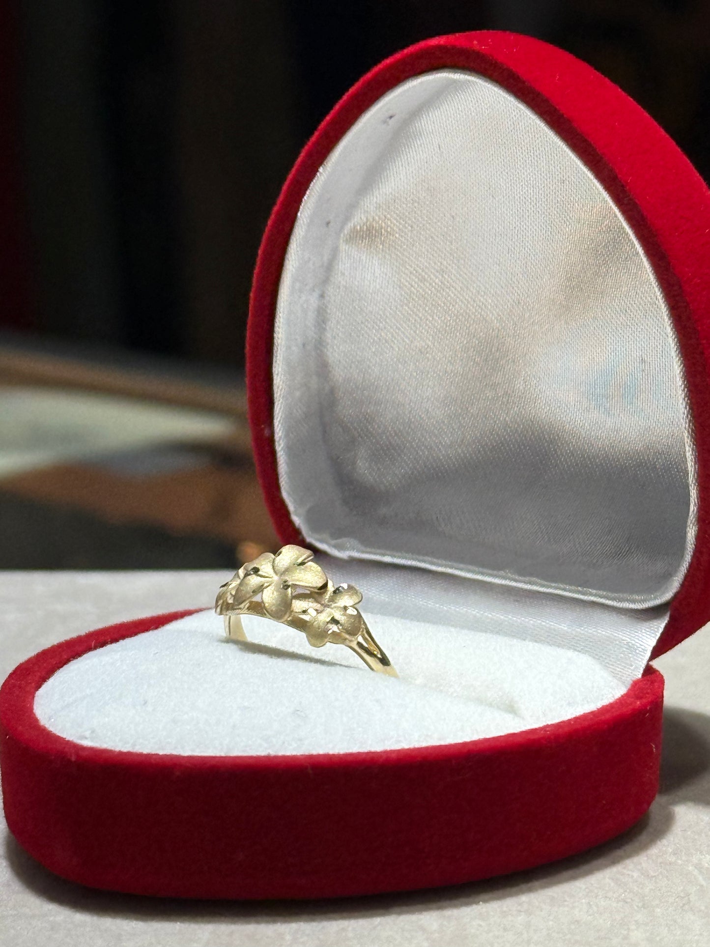 14k Gold Hibiscus Ring