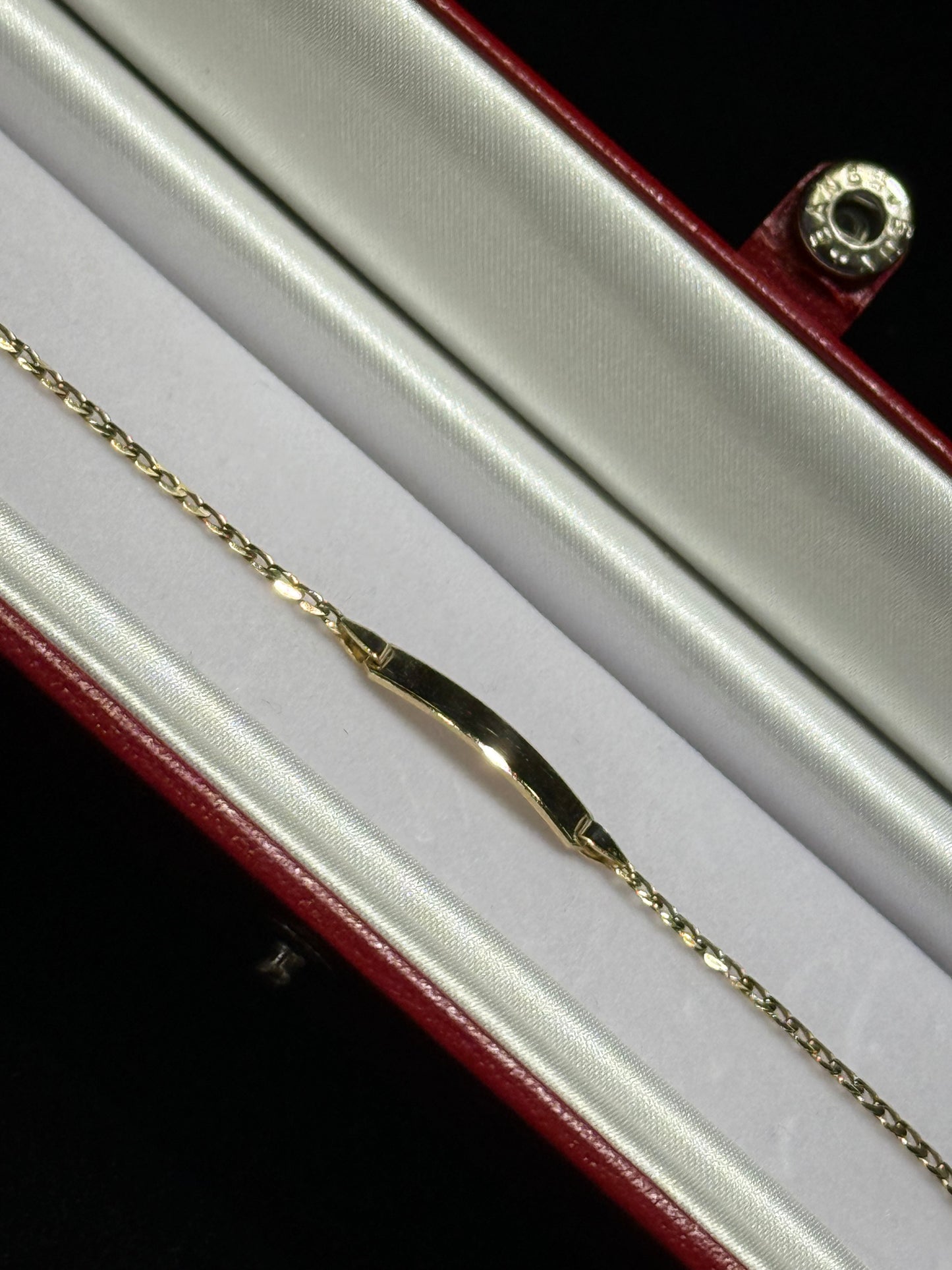 14k Solid ID Bracelet Cuban Link