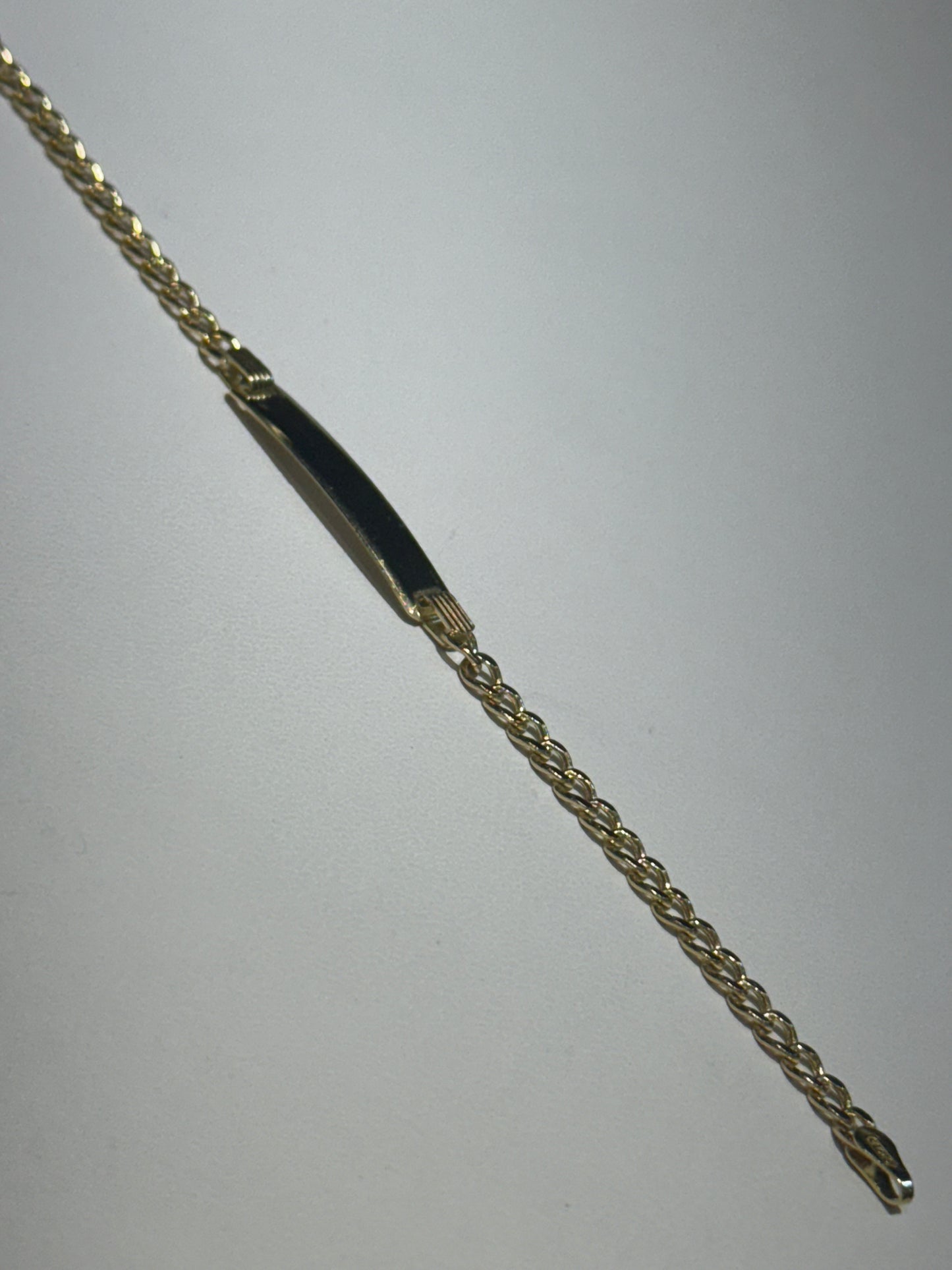 14k Hallow Cuban ID Bracelet