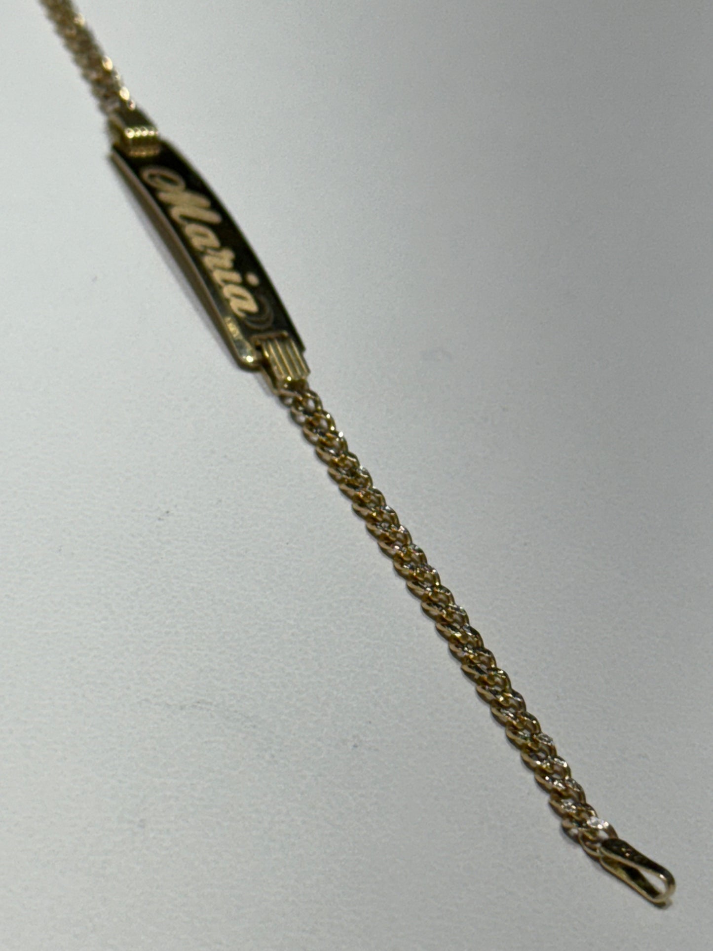14k Cuban Link ID Bracelet