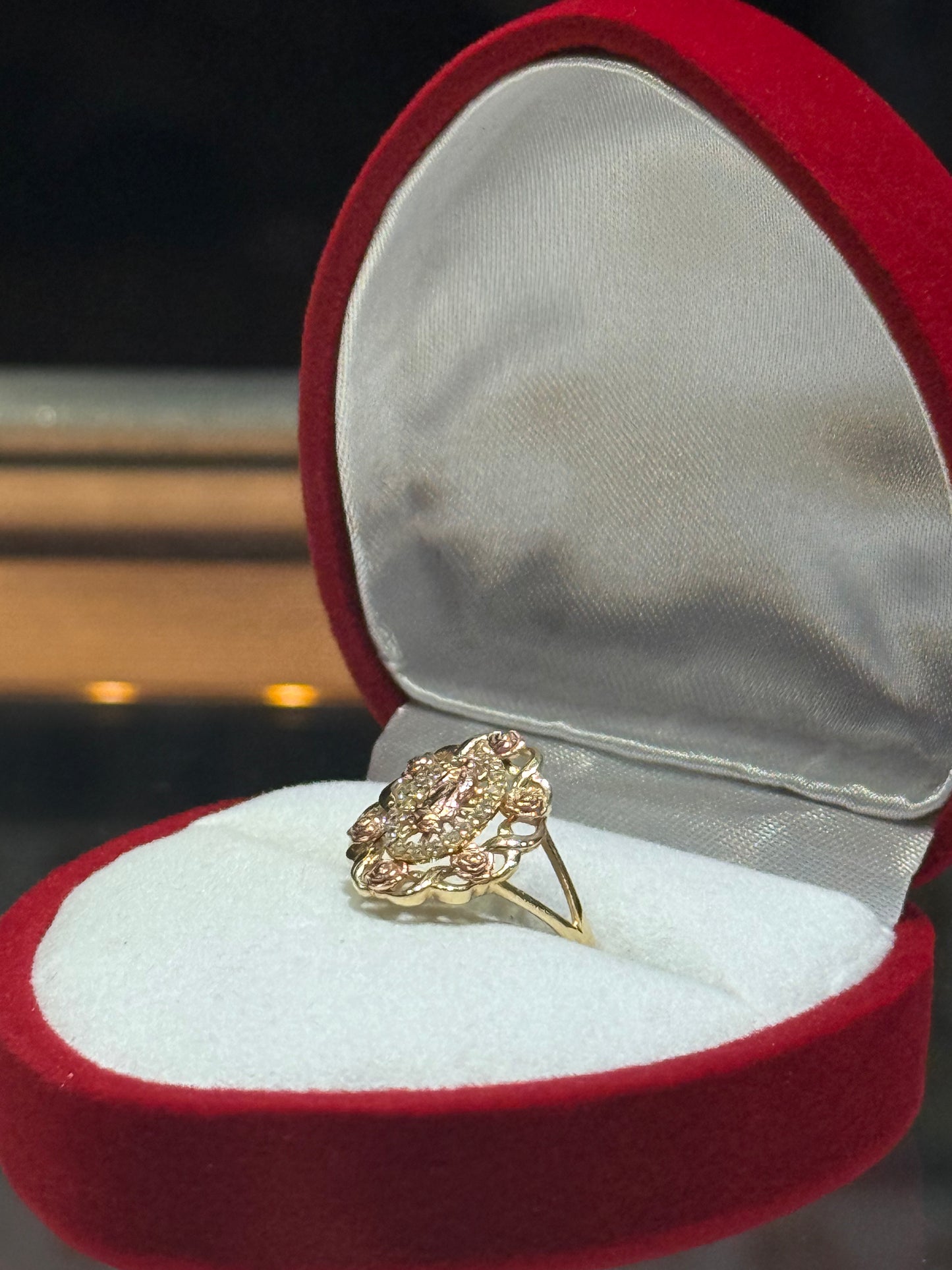 14k Tri-Gold Oval Virgencita Ring
