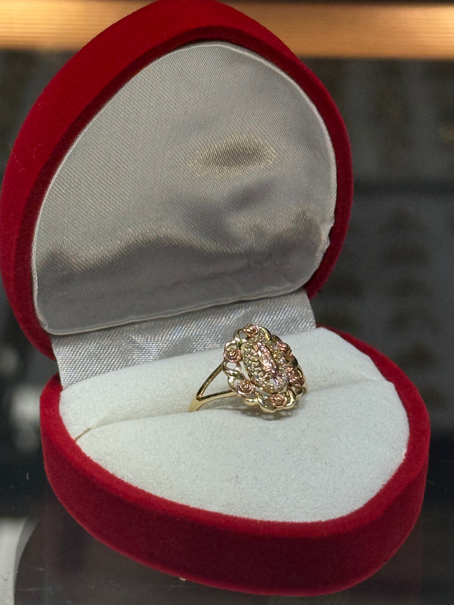 14k Tri-Gold Oval Virgencita Ring