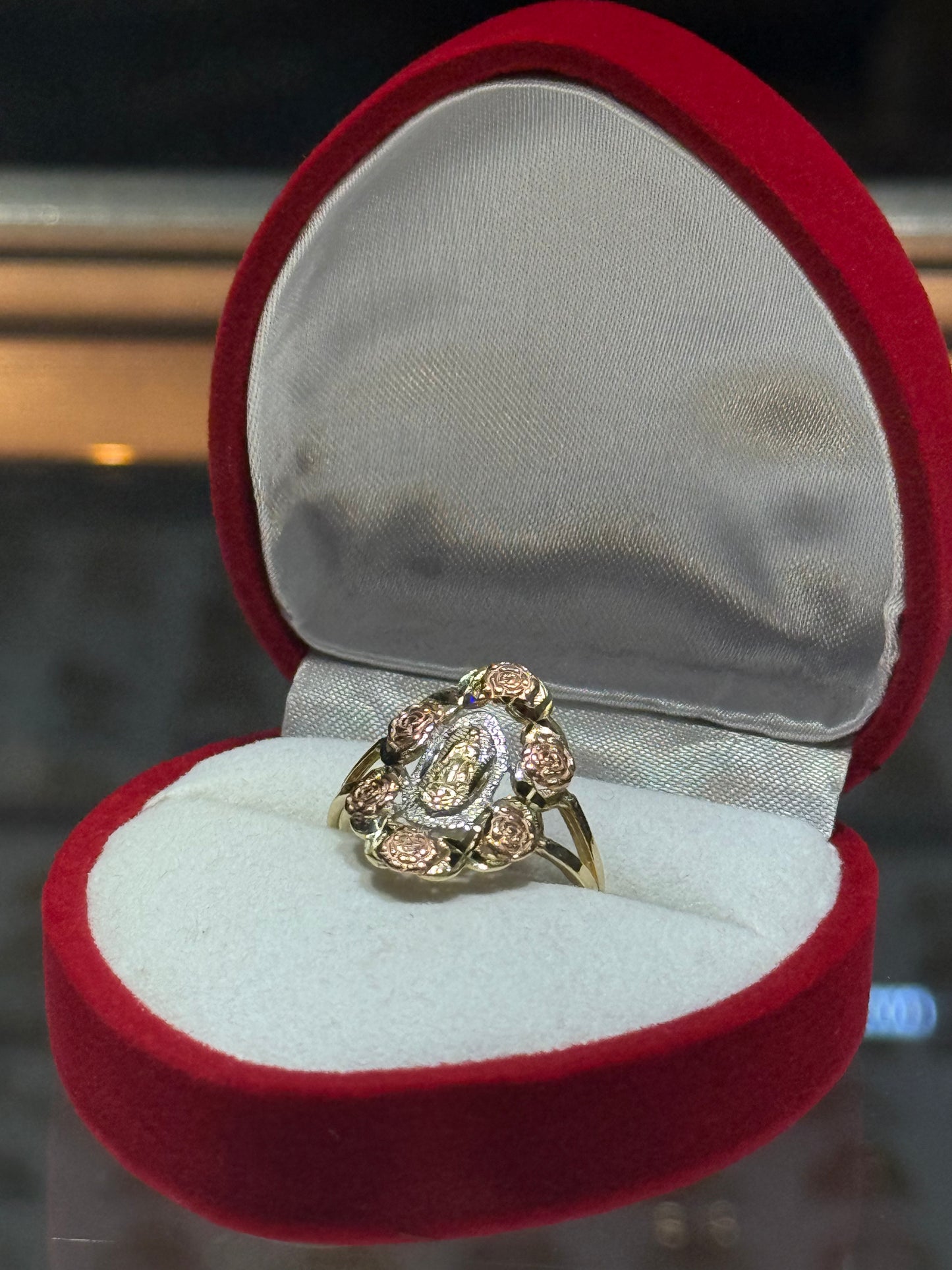 14k Tri-Gold Oval Virgencita Ring