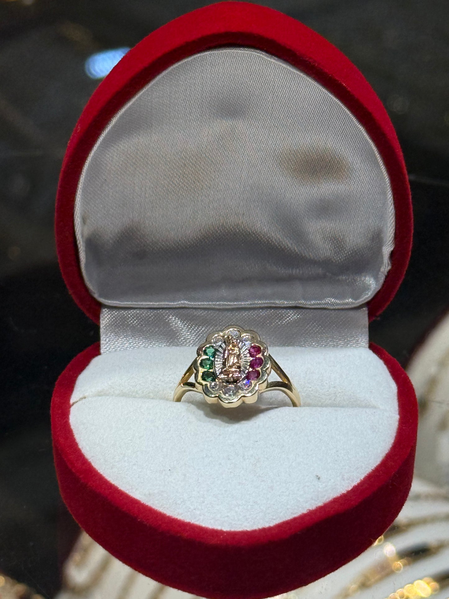 14k Mexican Colors Virgencita Ring