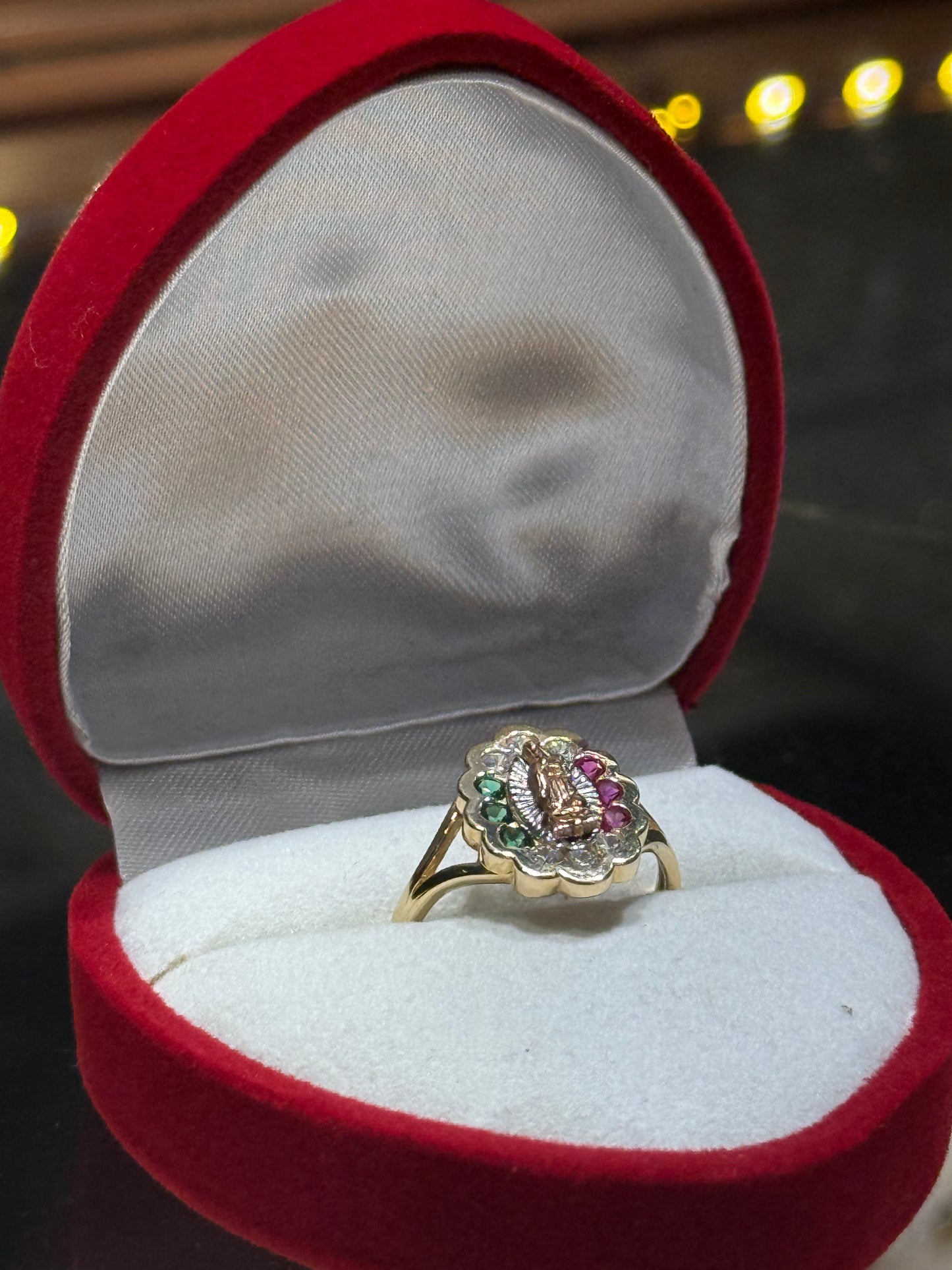 14k Mexican Colors Virgencita Ring