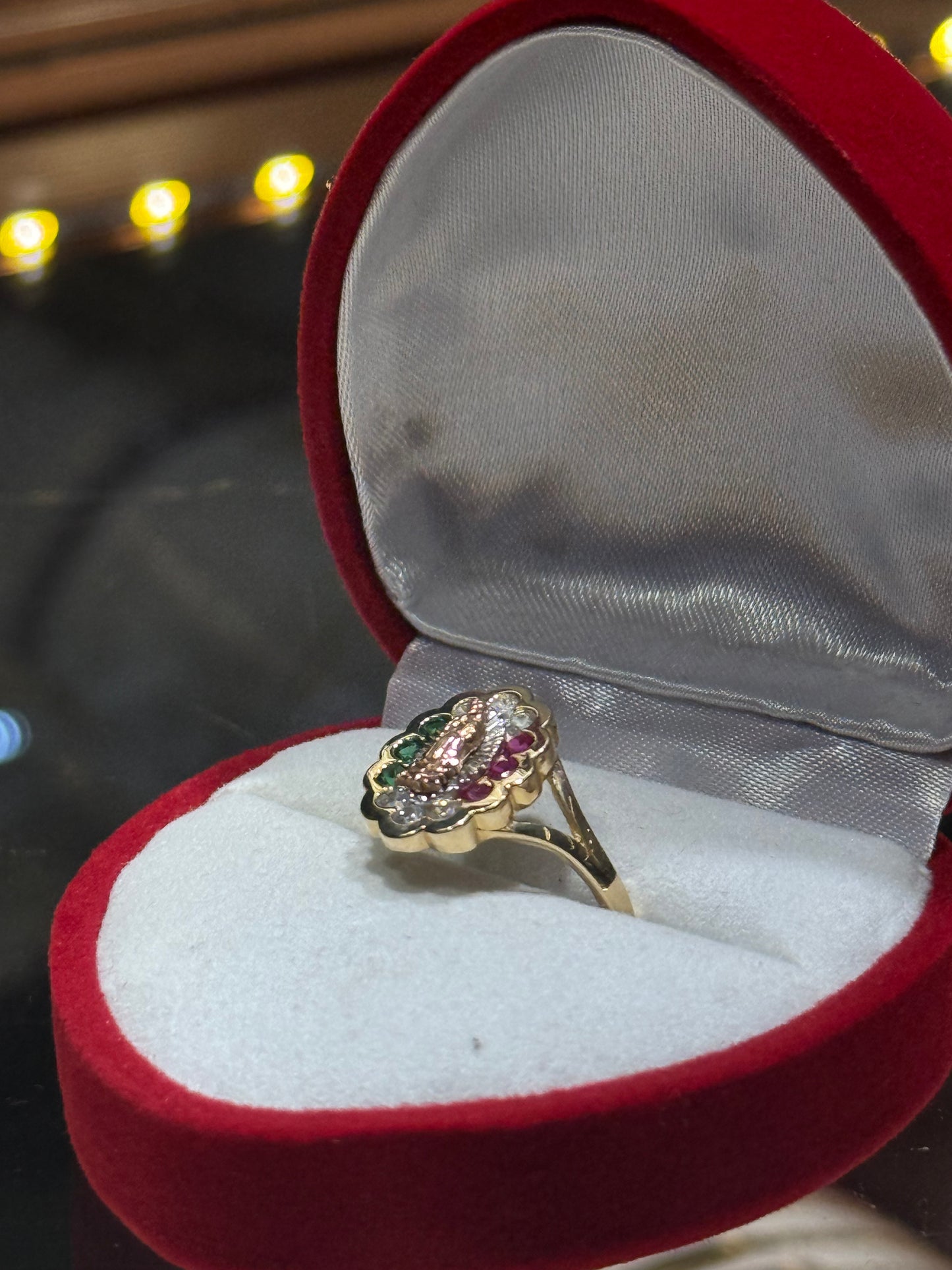 14k Mexican Colors Virgencita Ring