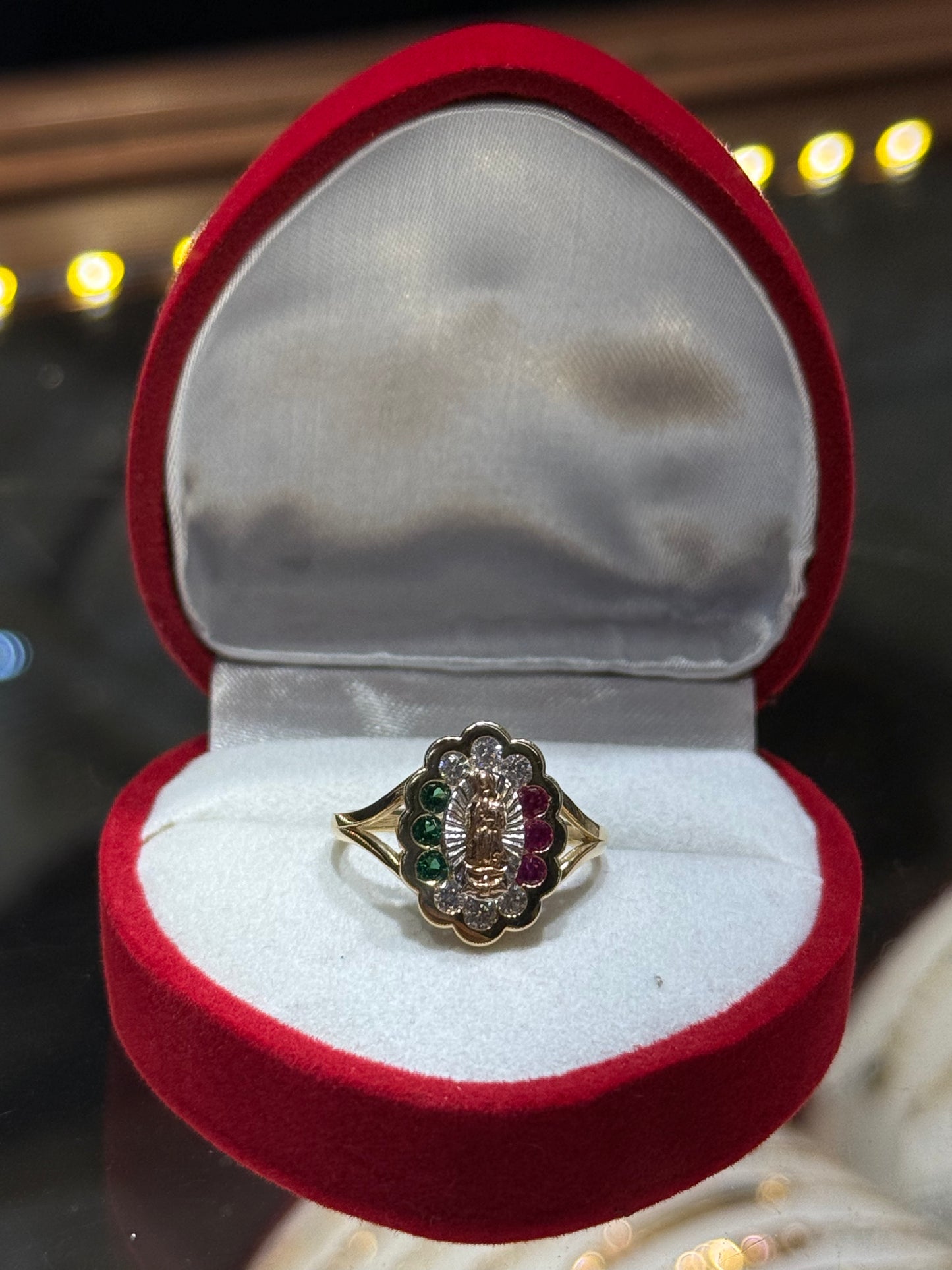 14k Mexican Colors Virgencita Ring