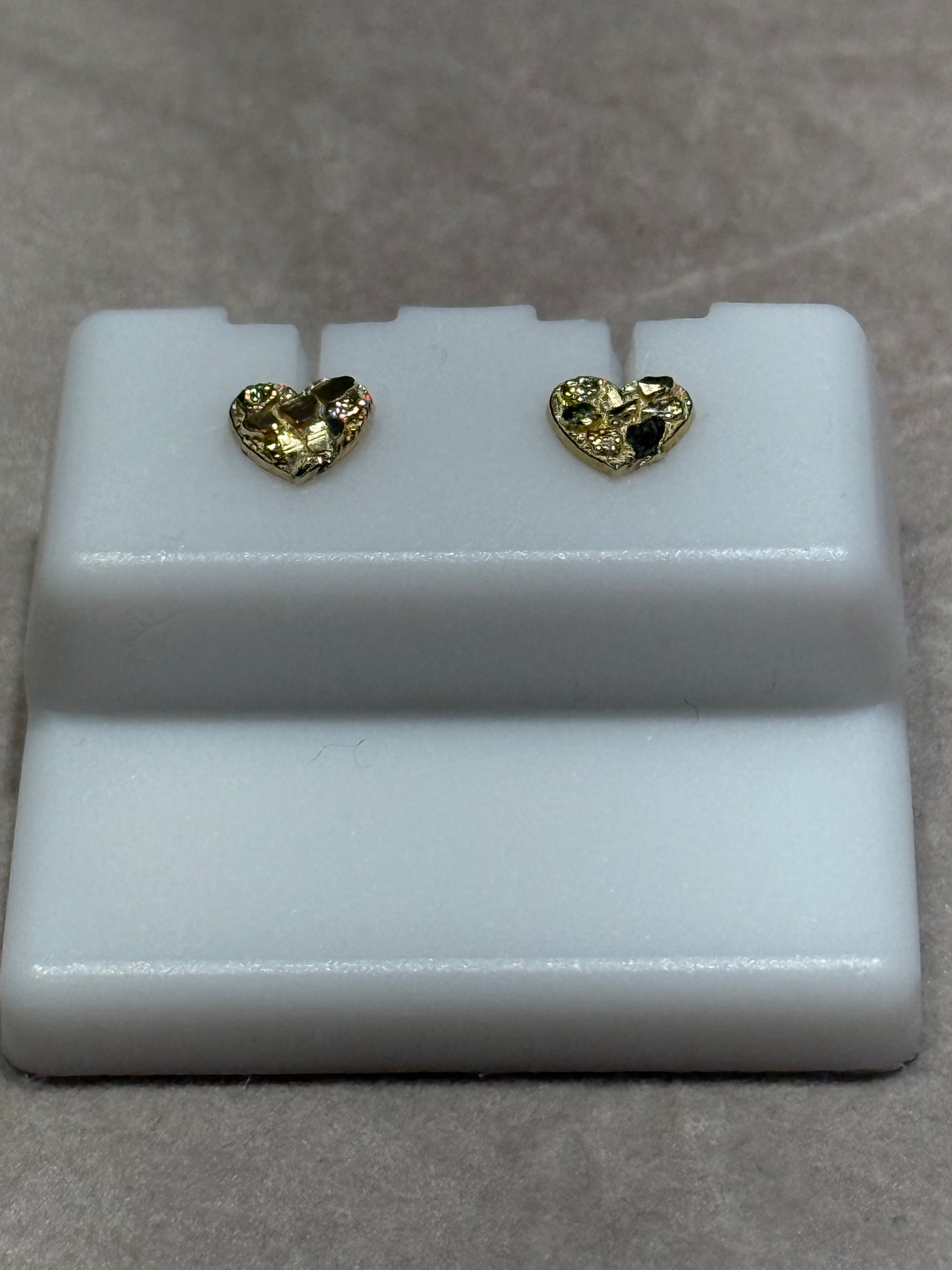 10k Heart Nugget Earrings