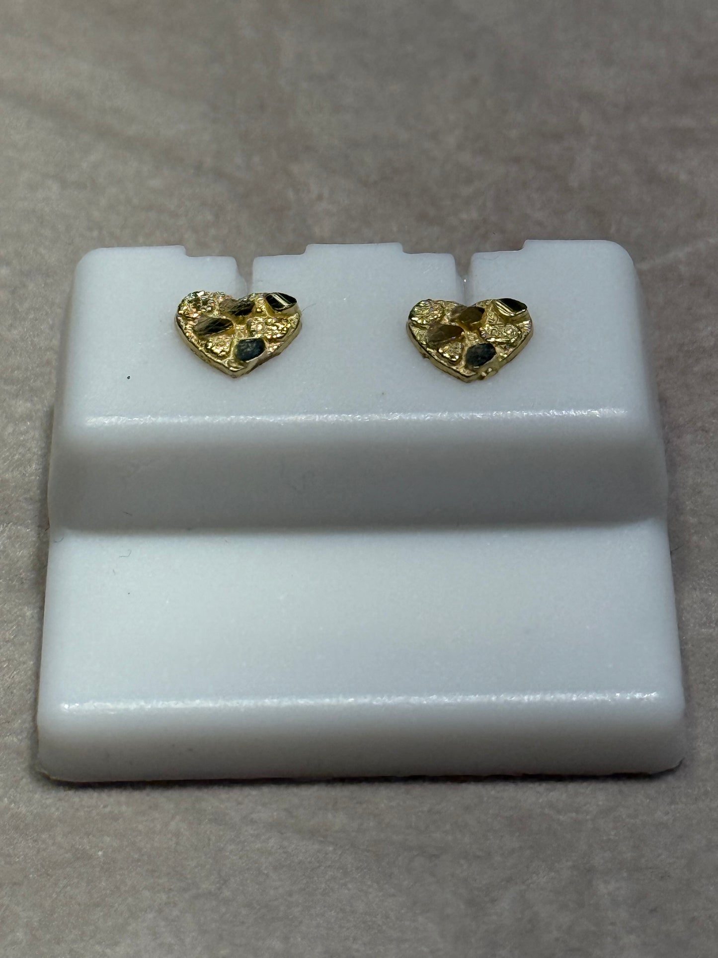 10k Heart Nugget Earrings