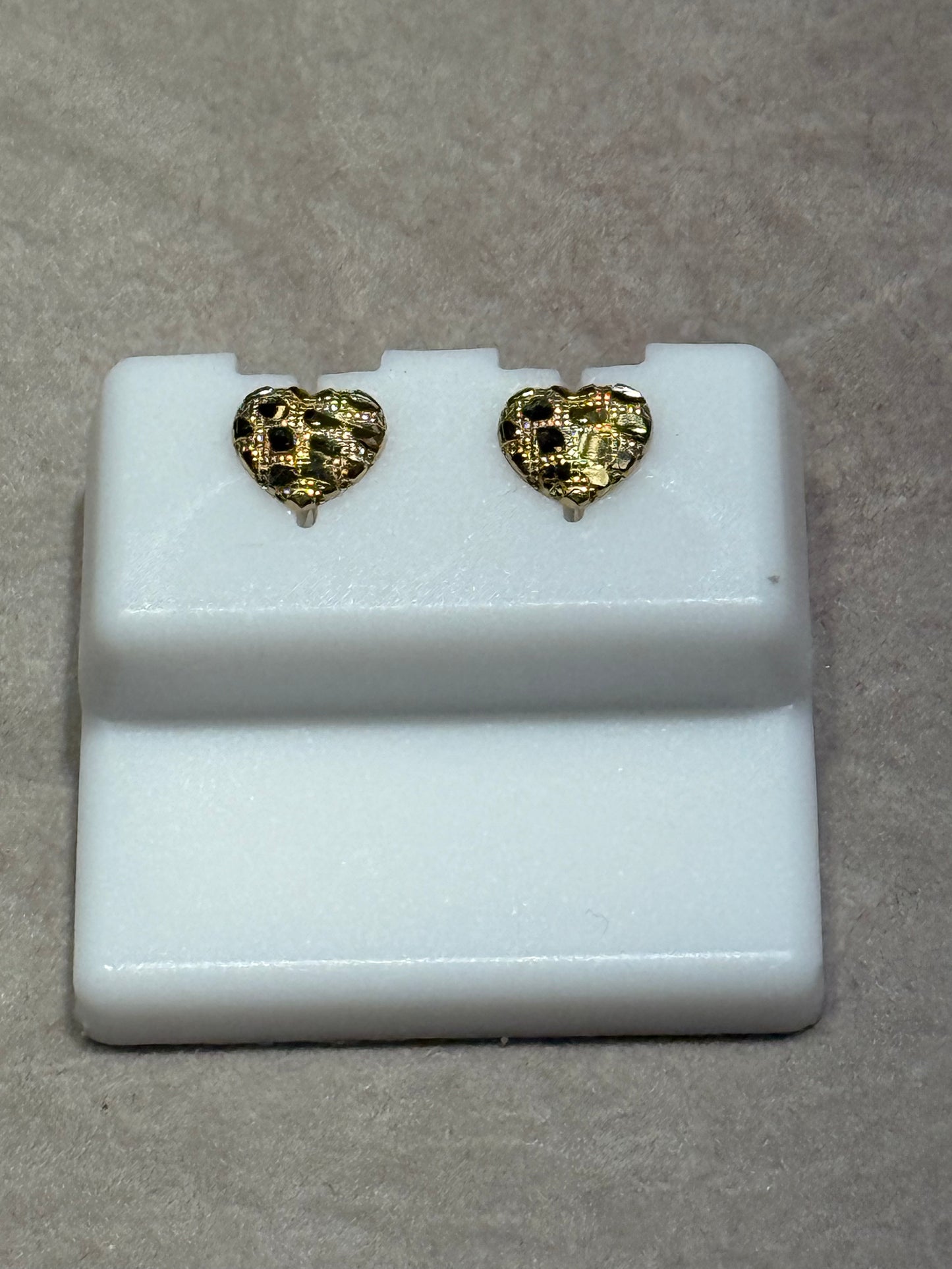 10k Heart Nugget Earrings