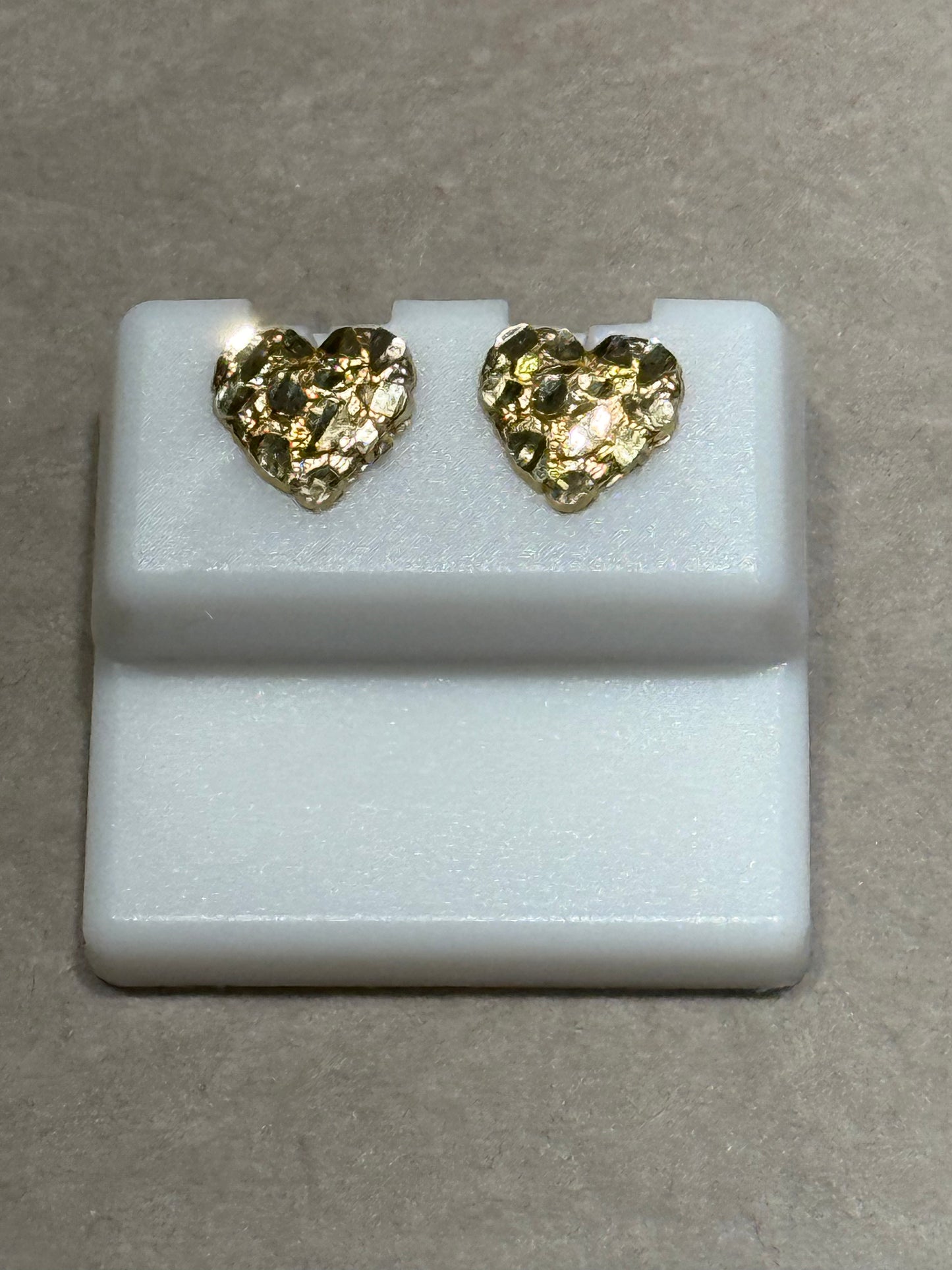 10k Heart Nugget Earrings