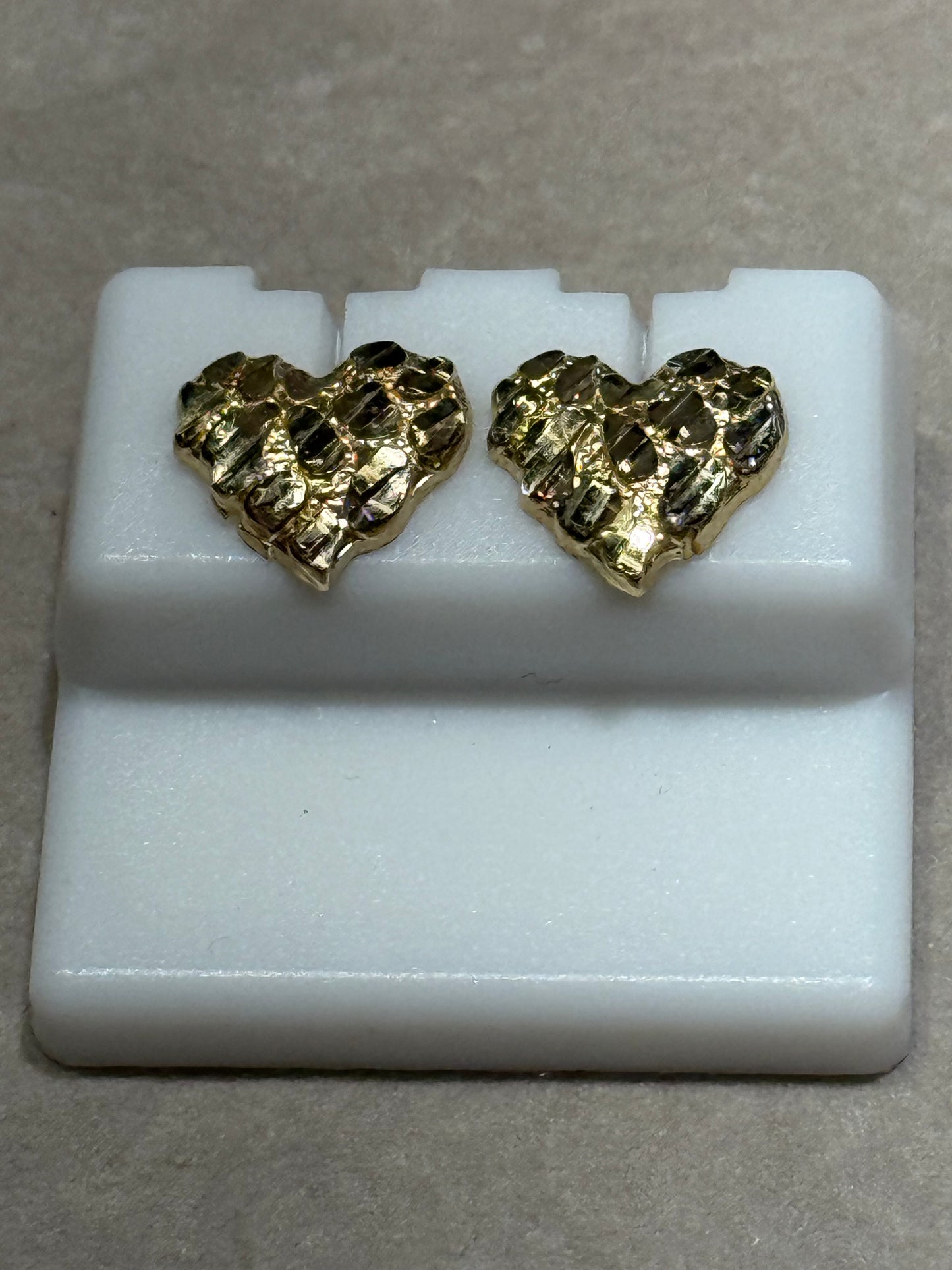 10k Heart Nugget Earrings