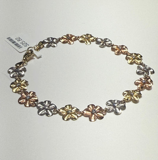 14k Hibiscus Bracelet