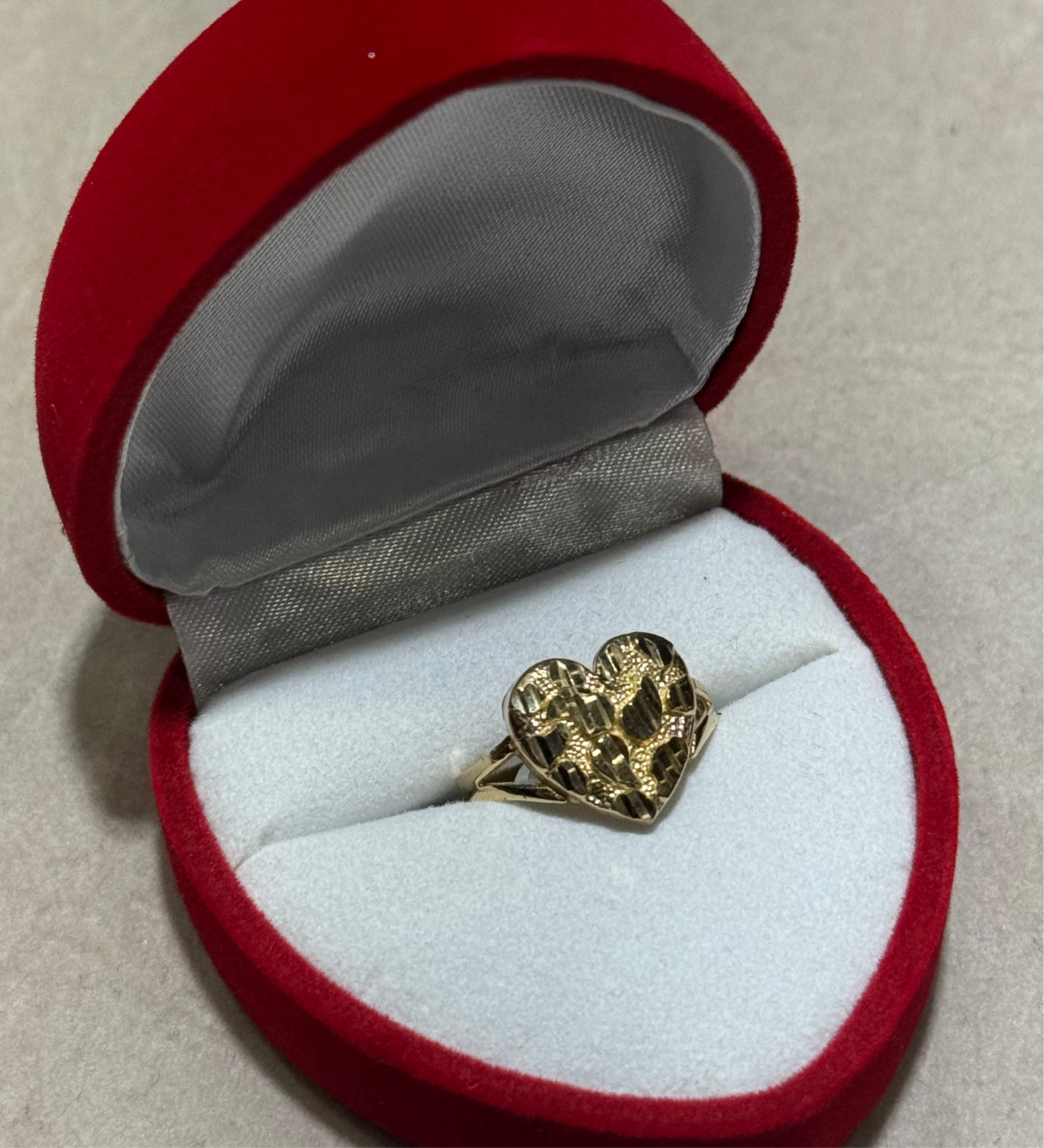 10k Heart Nugget Ring