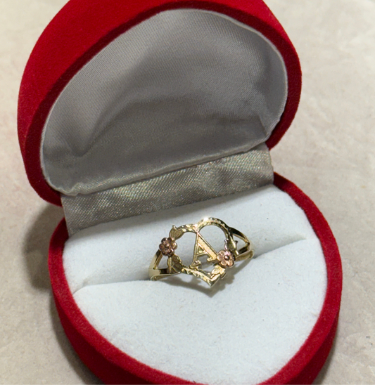 14k Floral Love Initial (A-K)