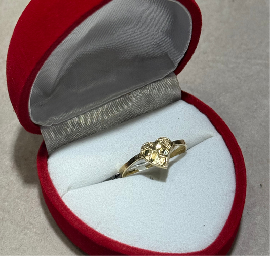 10k Heart Nugget Ring