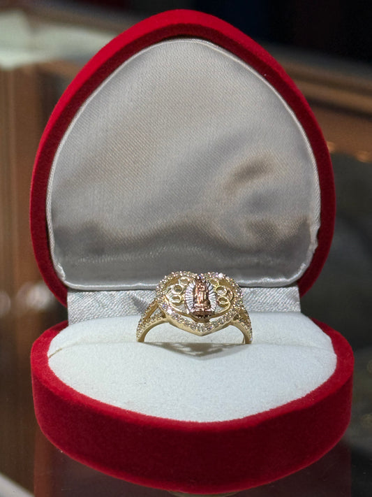 14k Heart Virgencita Ring