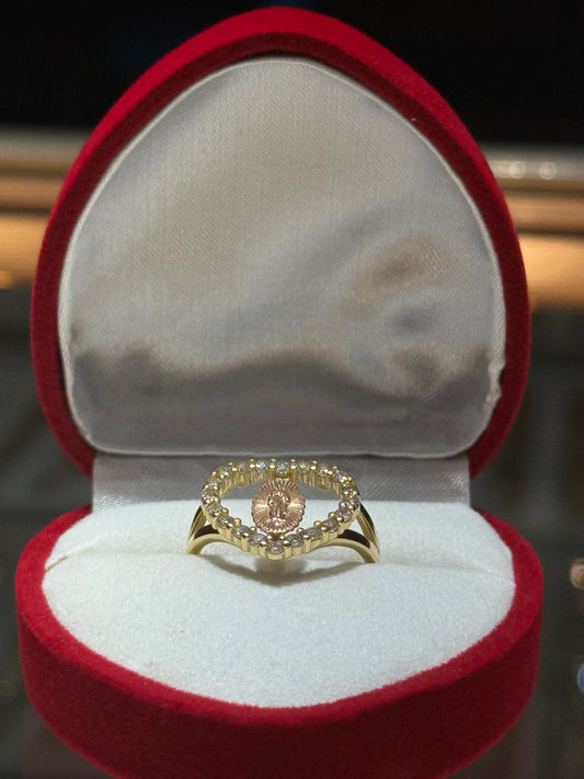 14k Virgencita Heart Ring