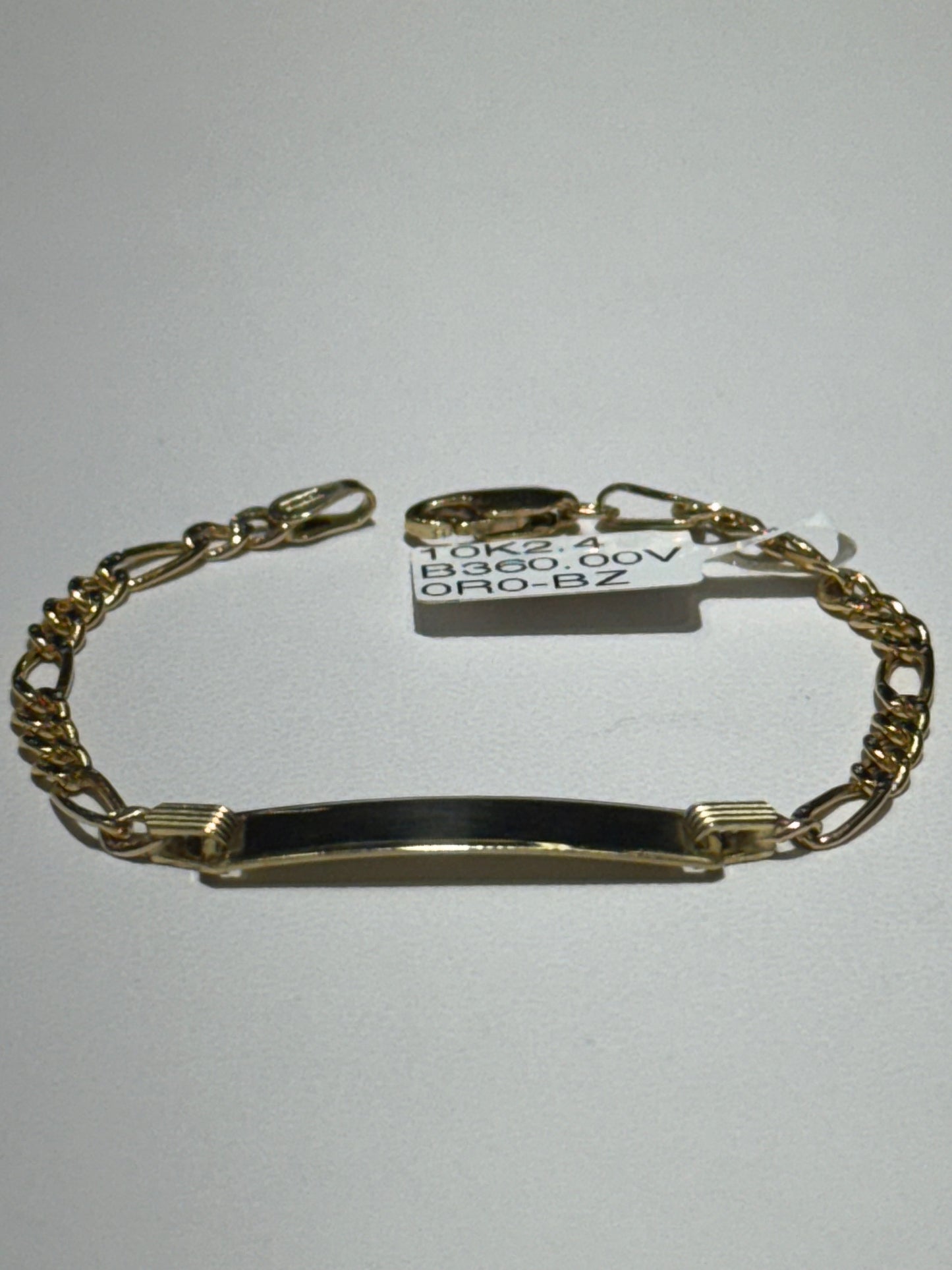 10k Diamond Cut Fígaro ID Bracelet