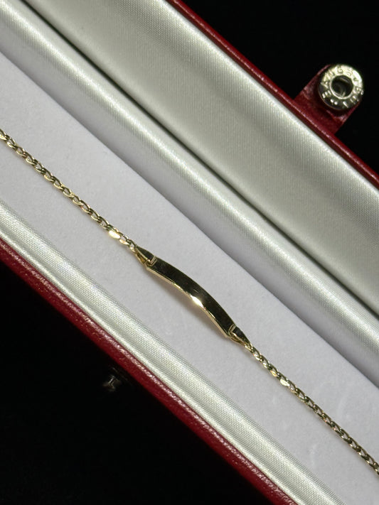 14k Solid ID Bracelet Cuban Link