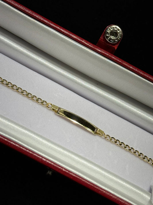 14k Hallow Cuban ID Bracelet