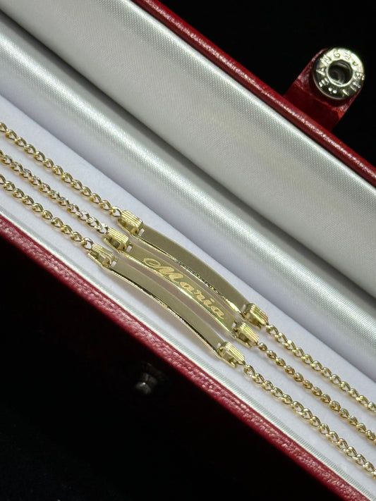 14k Cuban Link ID Bracelet