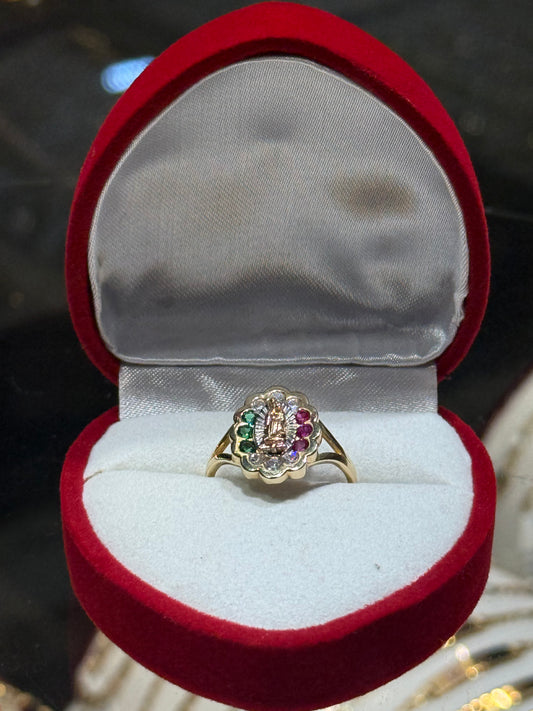 14k Mexican Colors Virgencita Ring